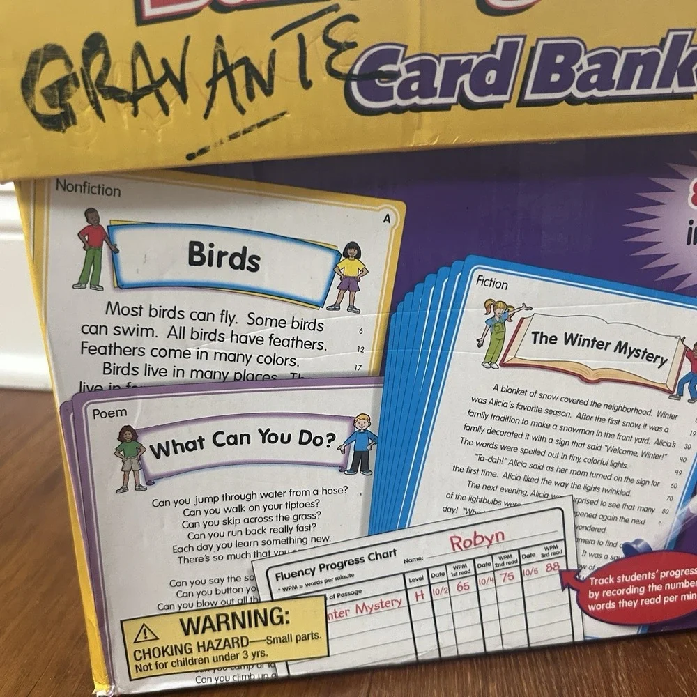 Lakeshore Building Fluency Card Bank Reading Grades 1-3 Tutor Homeschool Teach